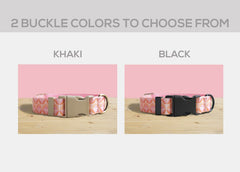 Green Floral Lightweight Dog Collar, Premium Dog Collar or Dog Collar and Leash Set with Matching Bowtie *Detachable