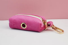 Custom Hot Pink Velvet Personalized Dog Collar, Matching Dog Bowtie, Dog Flower, Dog Leash, Dog Harness & Dog Poop Bag, Different Combo