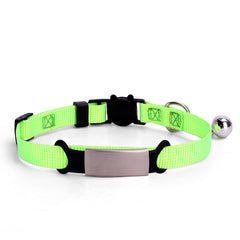 Personalised Cat Collar with Breakaway Buckle, Silent Tag Bell, 8 Bright Colors