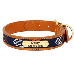 Brown color leather dog collar