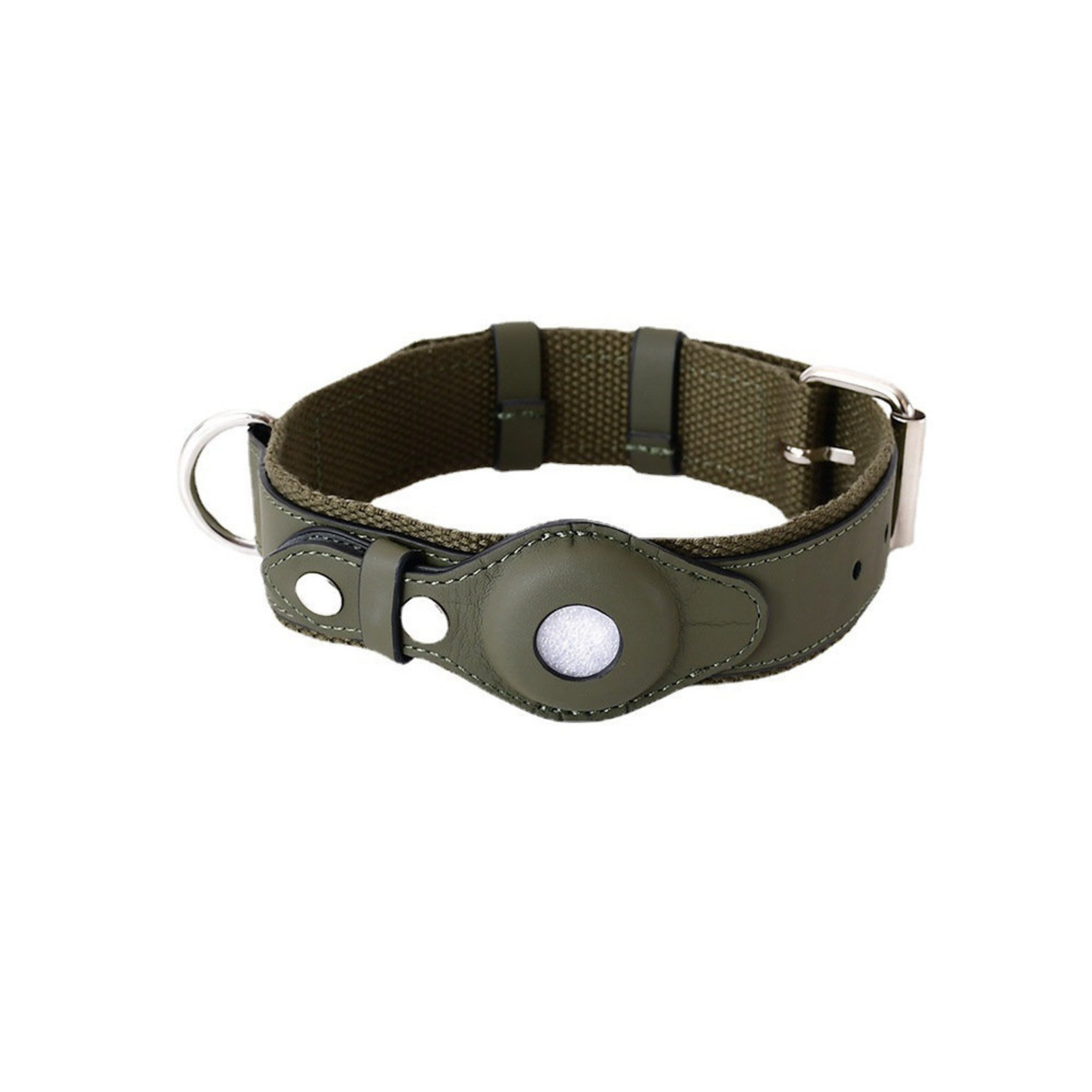 Vegan Leather army green  dog collar