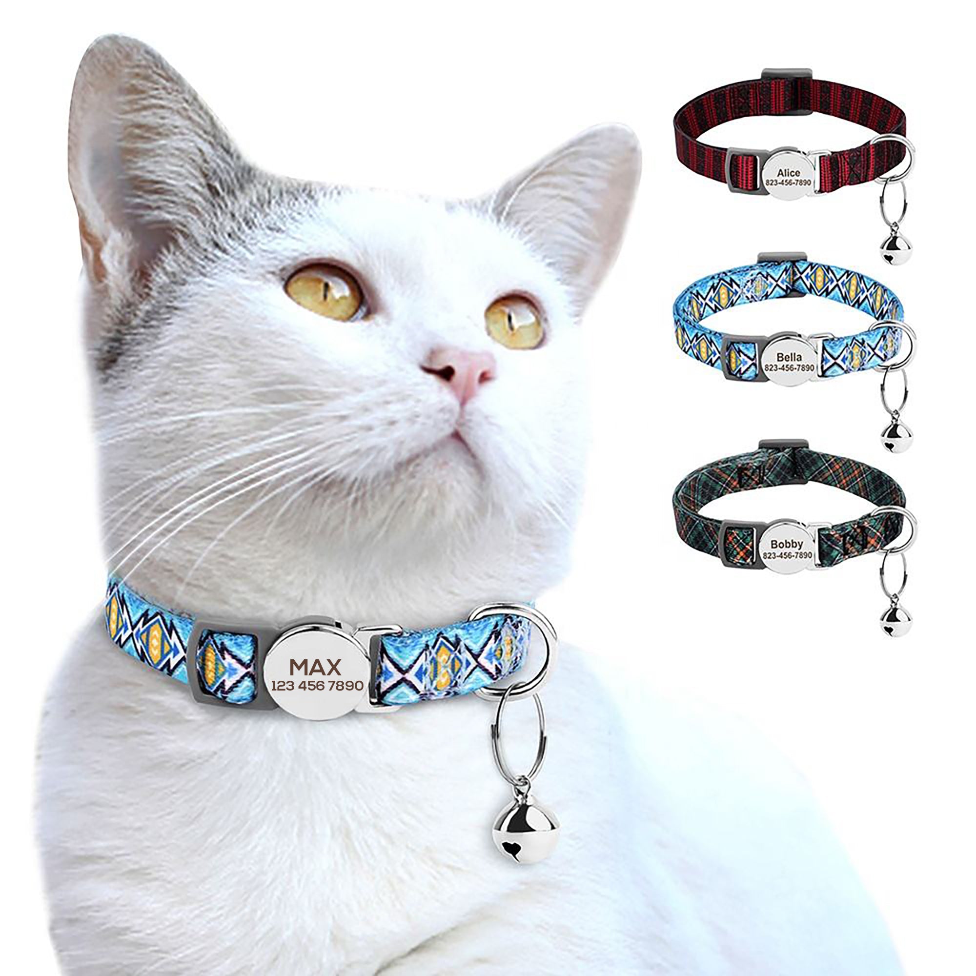 Cat Collar Custom Personalised Safety Breakaway Cat Collar With
