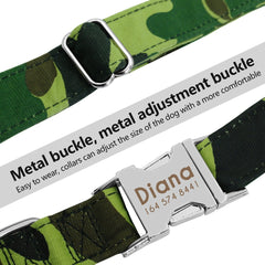Personalized Camouflage Dog Collar Set