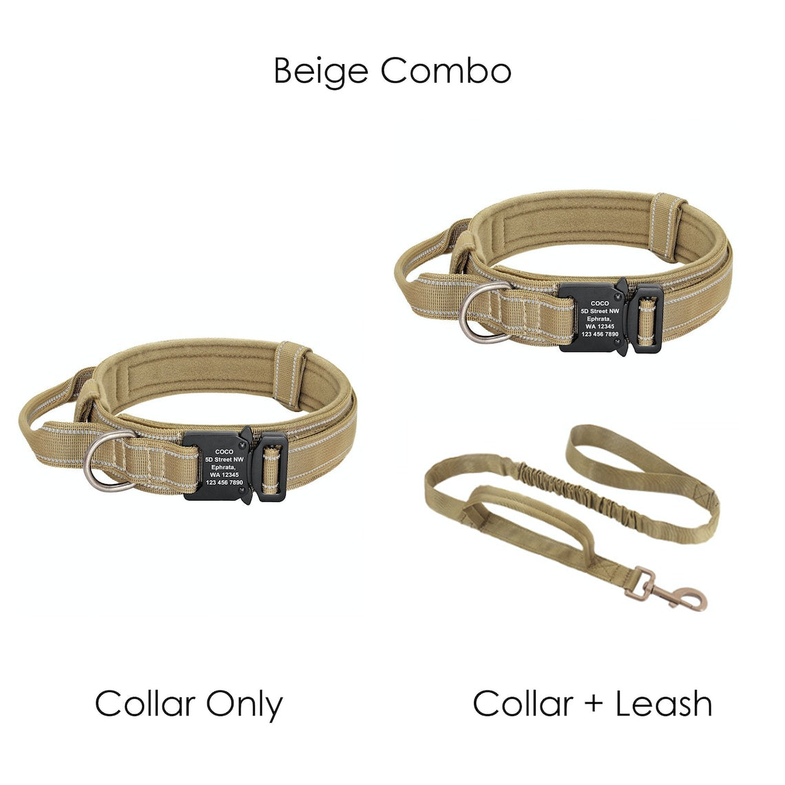 Military Dog Collar With Name Tag