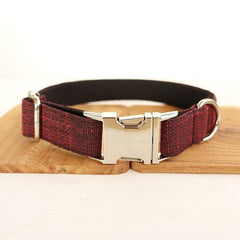 Personalized  Bow Tie BLACK/RED SUIT Dog Collar Set