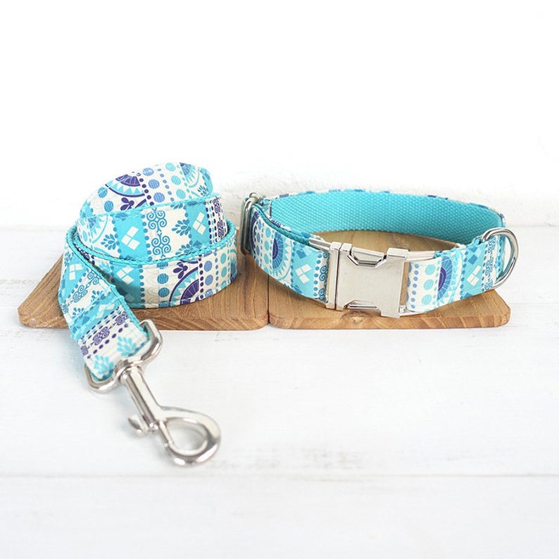 BLUE DECO Dog Collar Custom Combo