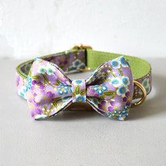 Handmade Personalized Floral Dog Collar Set