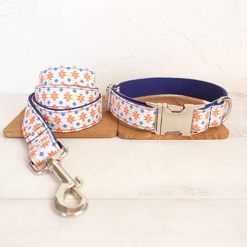 Biscuit Pattern Dog Collar/Leash/Bowtie