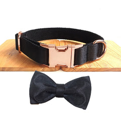 Black Personalized Dog Leash and Collar