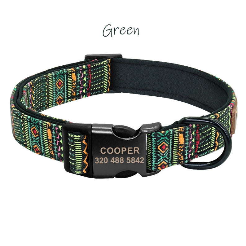 Custom Geometric Pattern Comfy Dog Collar