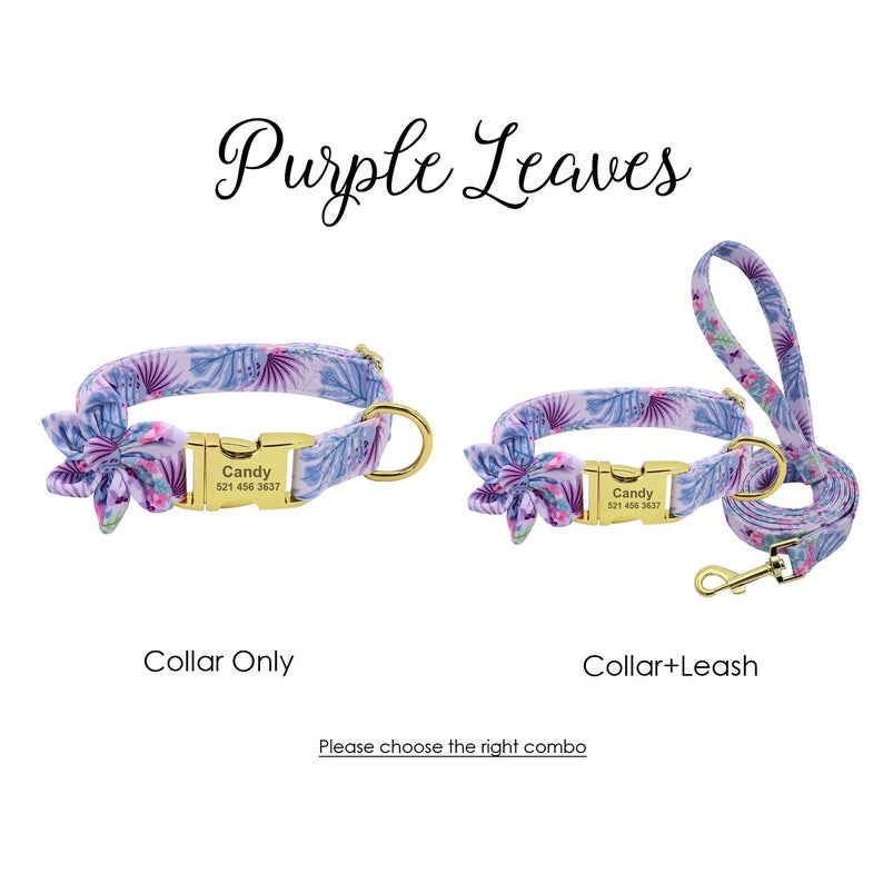 Personalized Daisy Flower Personalized Dog Collar / Leash