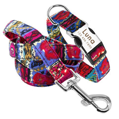 Colorful Abstract Personalized Dog Collar/Leash