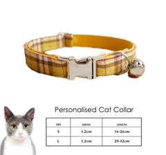 Custom PLAID Cat Dog Collar Combo