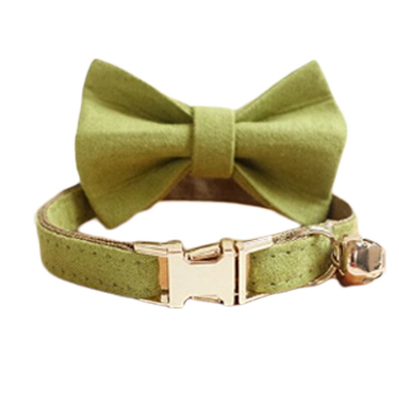 Puppy Tiny Solid Dog Collar Bowtie and Bell