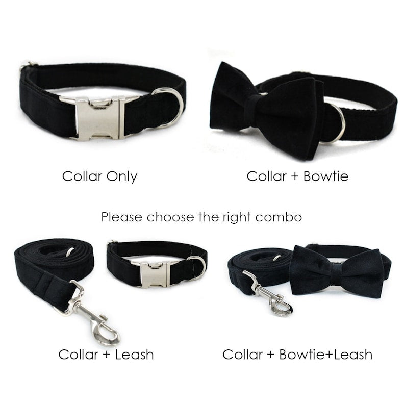 Personalized Velvet Collar Bowtie combo
