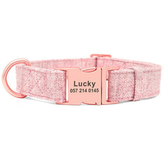 Soft Solid Color Personalized Dog Collar