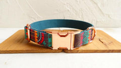 Engraved Tribal Bow Tie Dog Collar Set