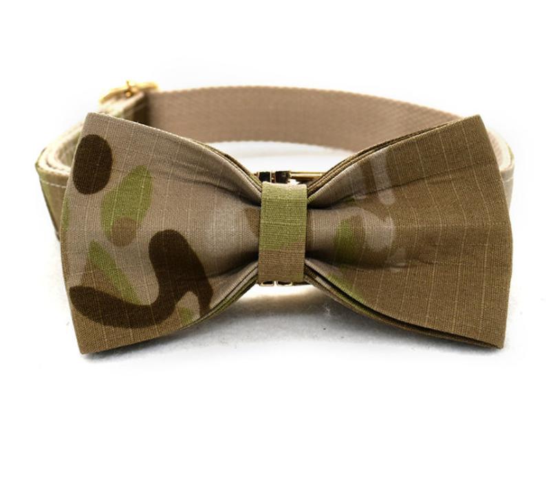 Green Camouflage Engraved Dog Collar Set