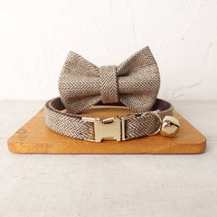 Detachable Bowtie Personalized Pet Collar Set