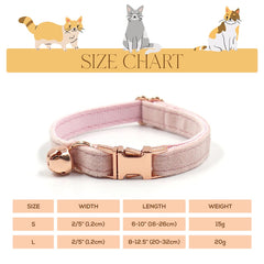 Customizable Cat and Dog Collar with Detachable Bow and Bell - Purple, Brown, and Pink Color Options - Gift for Cat Dog Mom