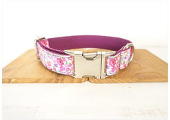Personalized Bow Tie Floral  Dog Collar Set