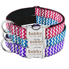 Custom ID Engraving Zigzag Dog Collar