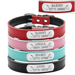 Personalized Laser Engraved  Leather Dog Collar