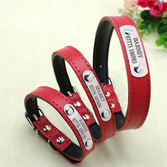 Personalized Laser Engraved  Leather Dog Collar