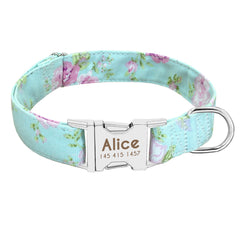 Custom Floral Engraved Dog Collar or Leash