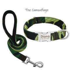 Nylon Camouflage Dog Collar and Leash