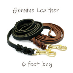 Genuine Leather Soft Dog Leash