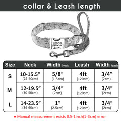 Custom Floral Engraved Dog Collar or Leash