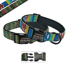 Personalized Tribal Pattern Comfy Dog Collar