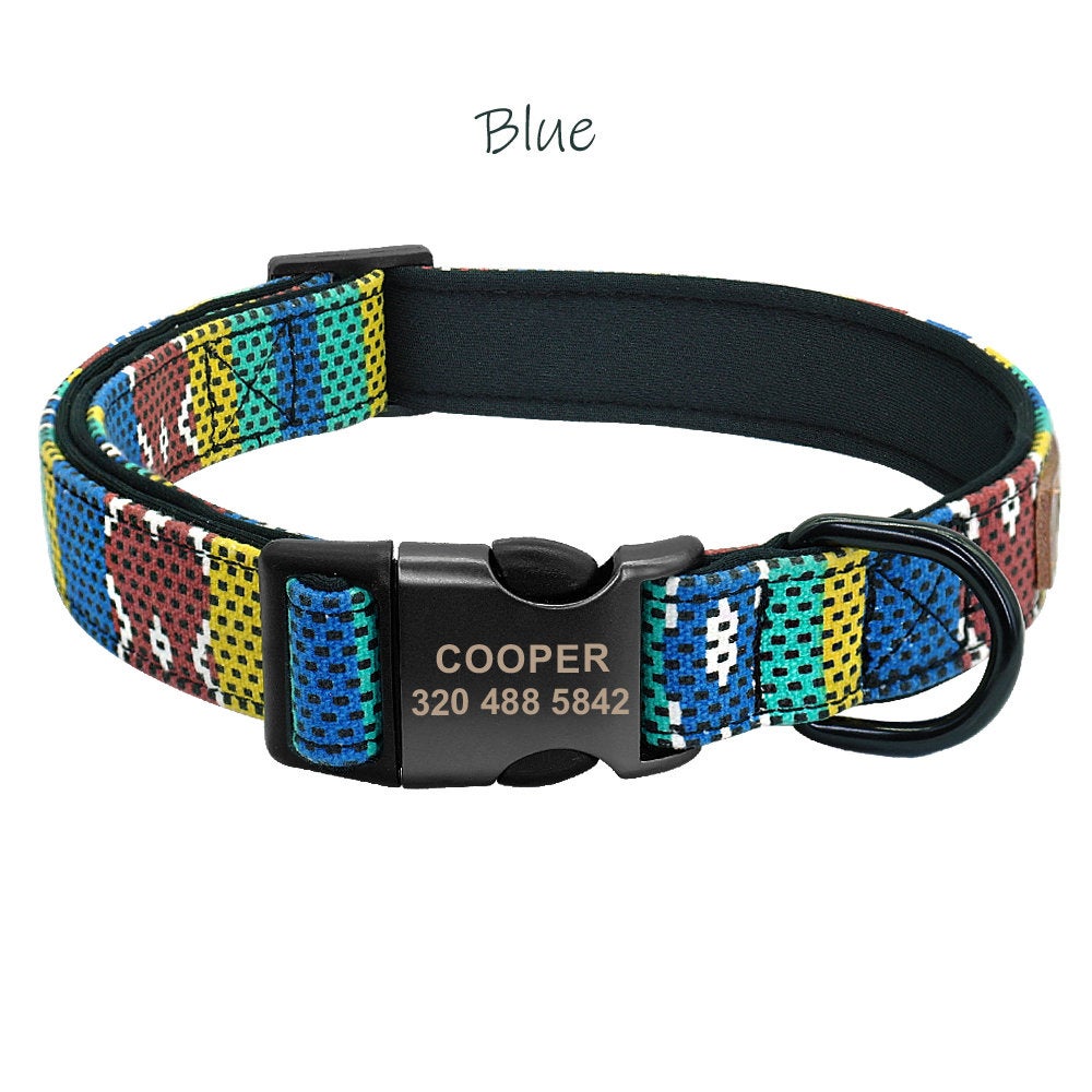Personalized Tribal Pattern Comfy Dog Collar