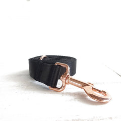 Black Personalized Dog Leash and Collar