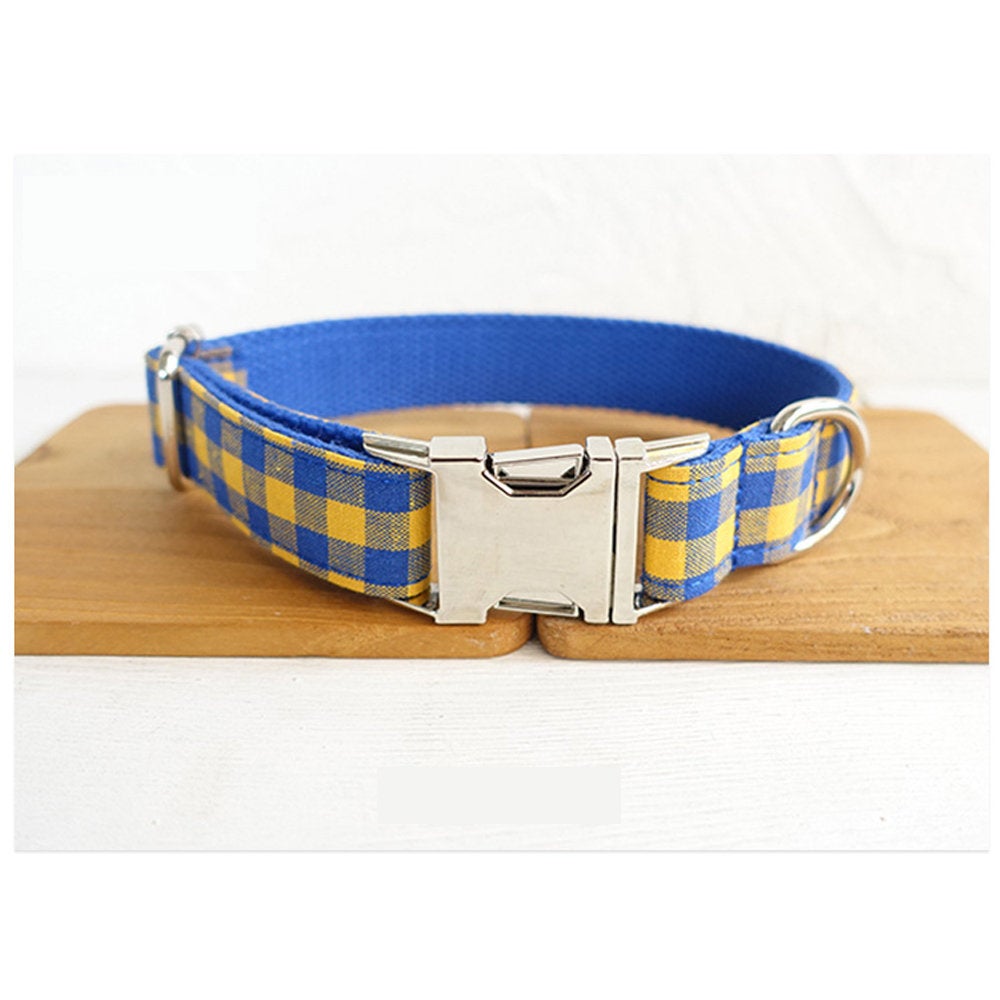 Personalized  Buffalo Plain Dog Collar Set
