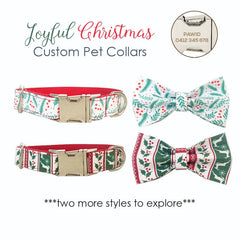 Joyful Christmas Custom Dog Collar Set