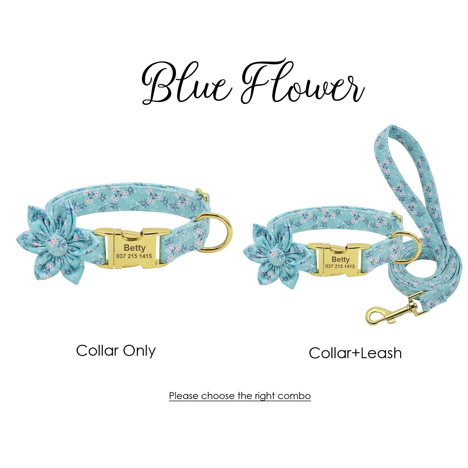 Personalized Daisy Flower Personalized Dog Collar / Leash