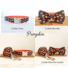 Personalized Halloween Theme Dog Collar Set