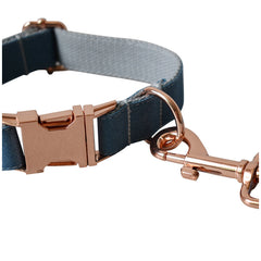 Handmade Jeans Custom Dog Collar Bow Tie Set