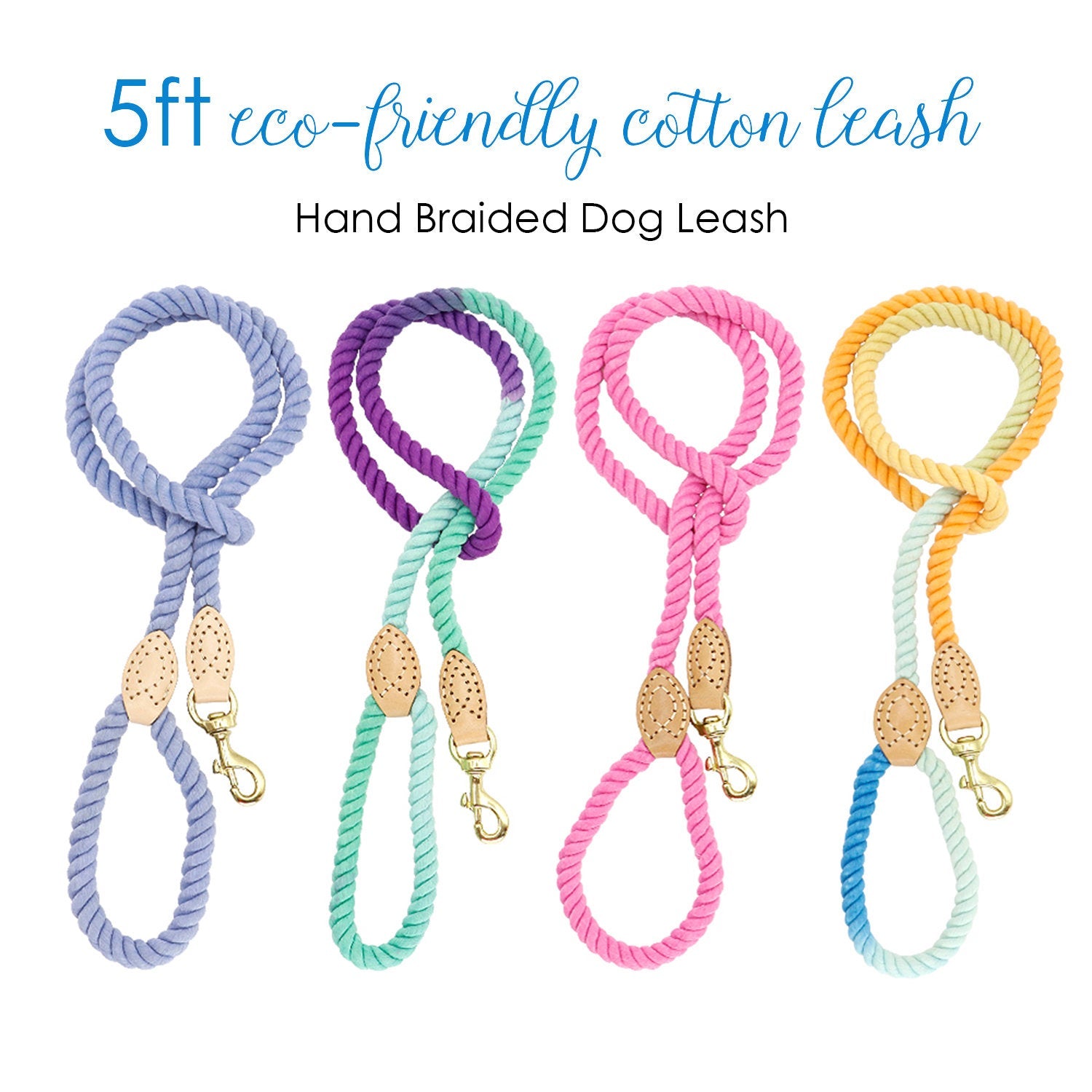 Colorful Handmade Cotton Brided Dog Leash