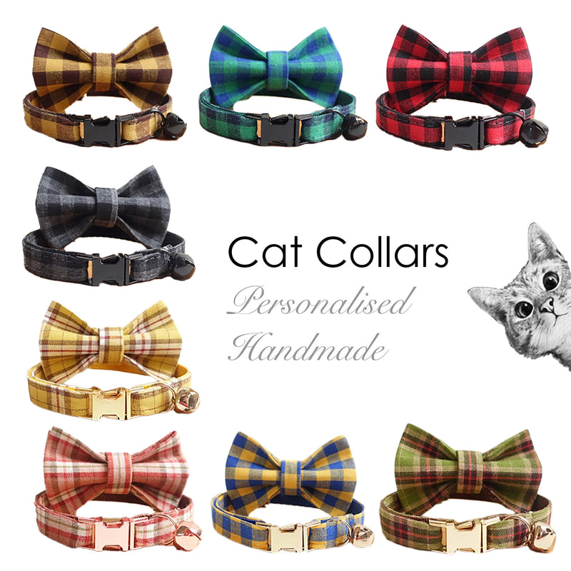 Plaid Design Personalized Tiny Dog Collar Set