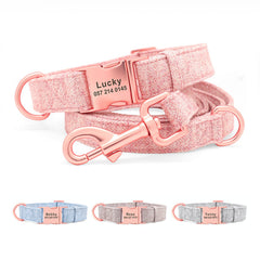 Soft Solid Color Personalized Dog Collar