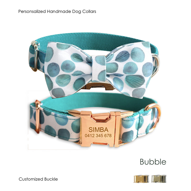 Personalized Bubble Dog Collar Set