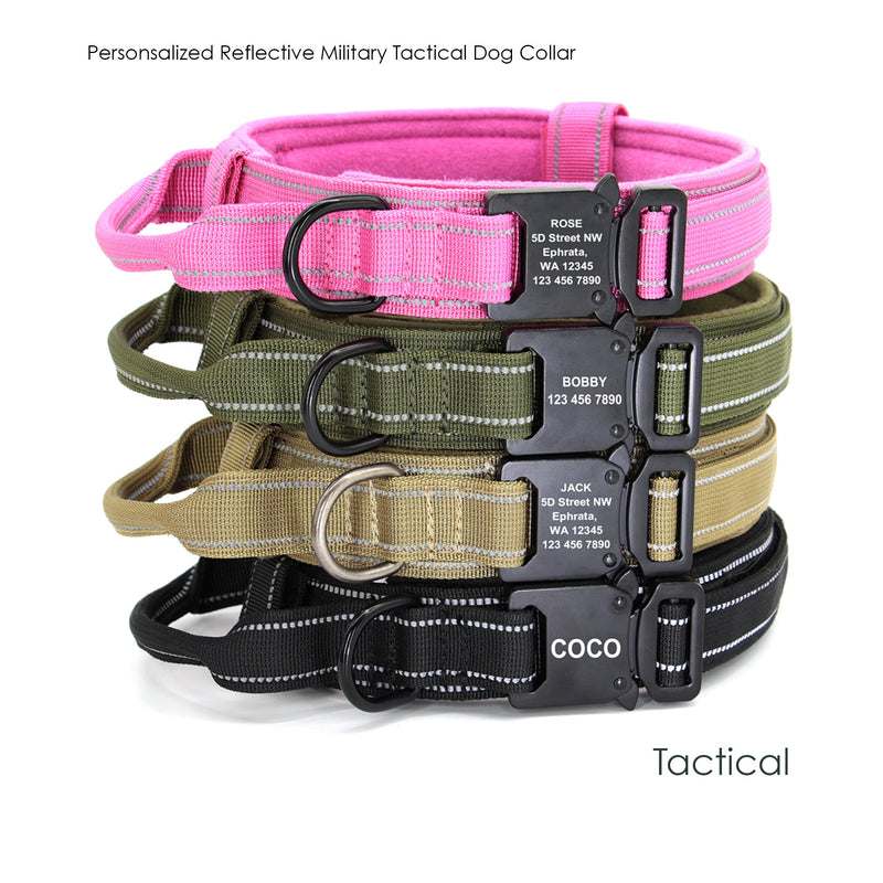 Military Dog Collar With Name Tag