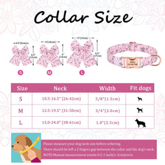 Floral Wedding Dog Collar with Long Dog Butterfly Bowtie