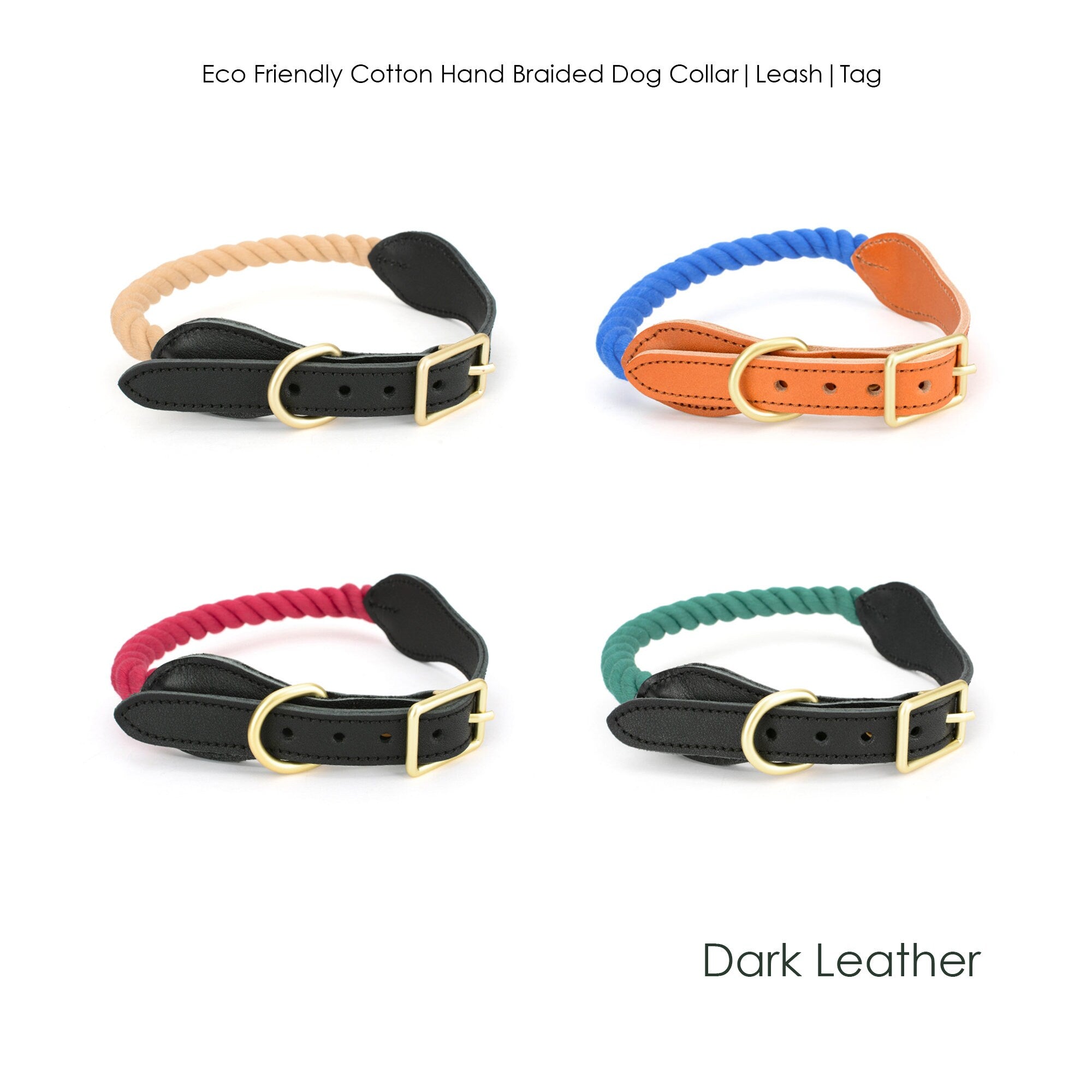 Handmade Custom Id Braided Leather Dog Collar
