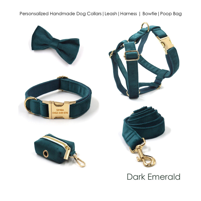 Dark Emerald Dog Collar, or Matching Combo