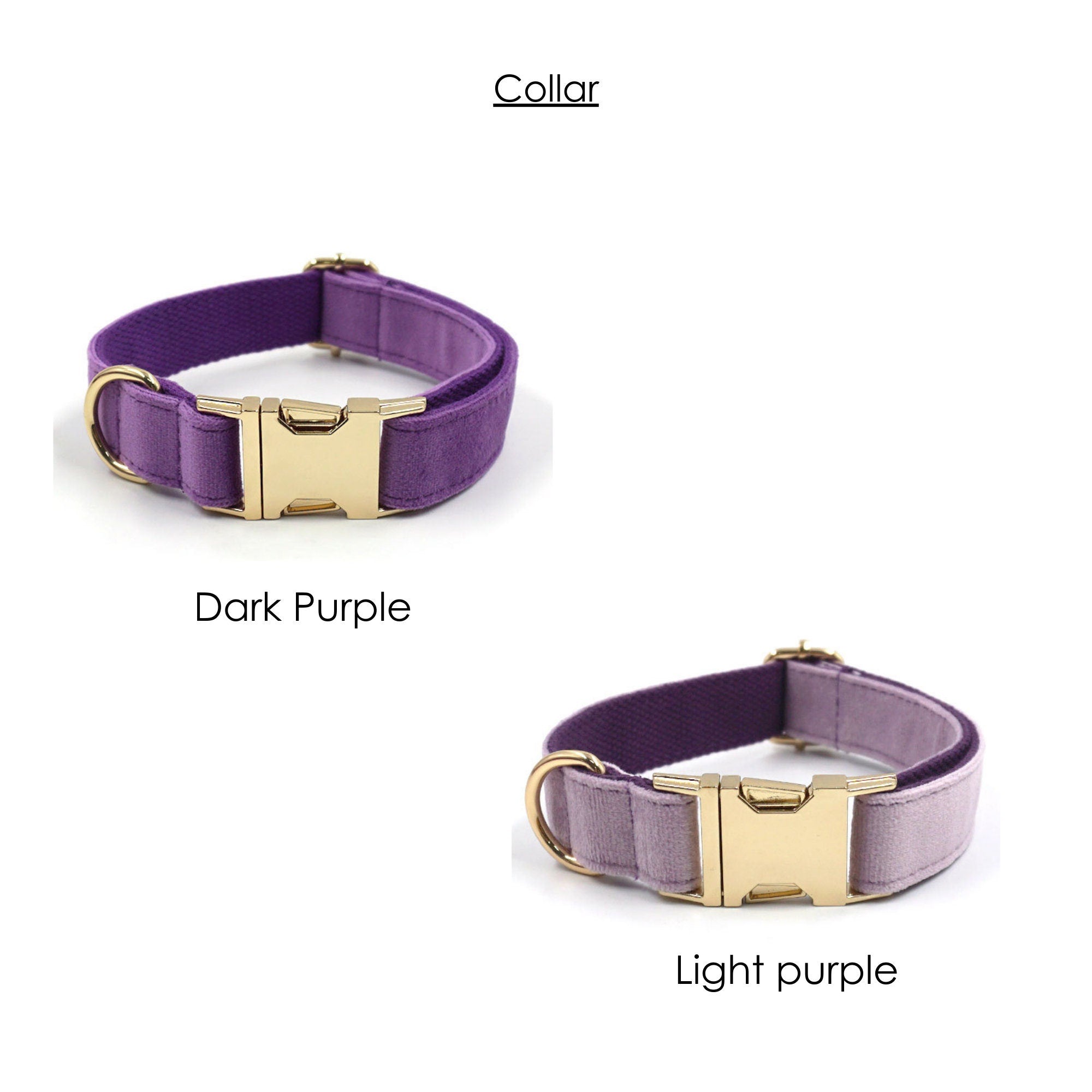 Personalized engraved thick velvet dog collar mix and match combo