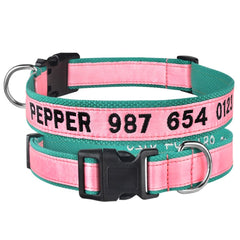 Dog Collar in Green, Red, Grey, Purple, Pink, Yellow and Solid Pattern
